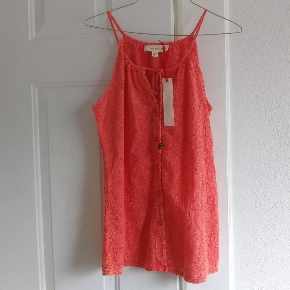 New luna moon pink/red tank top blouse